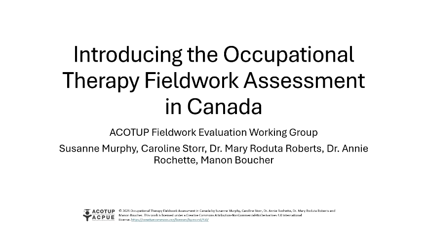 Occupational Therapy Fieldwork Assessment in Canada